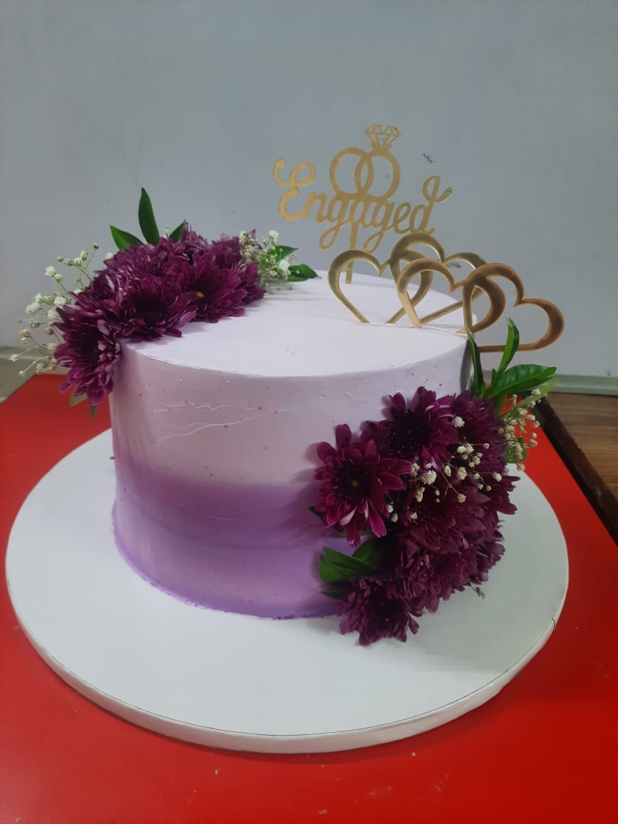 Red raspberry fresh fruit cake handcrafted in Hyderabad