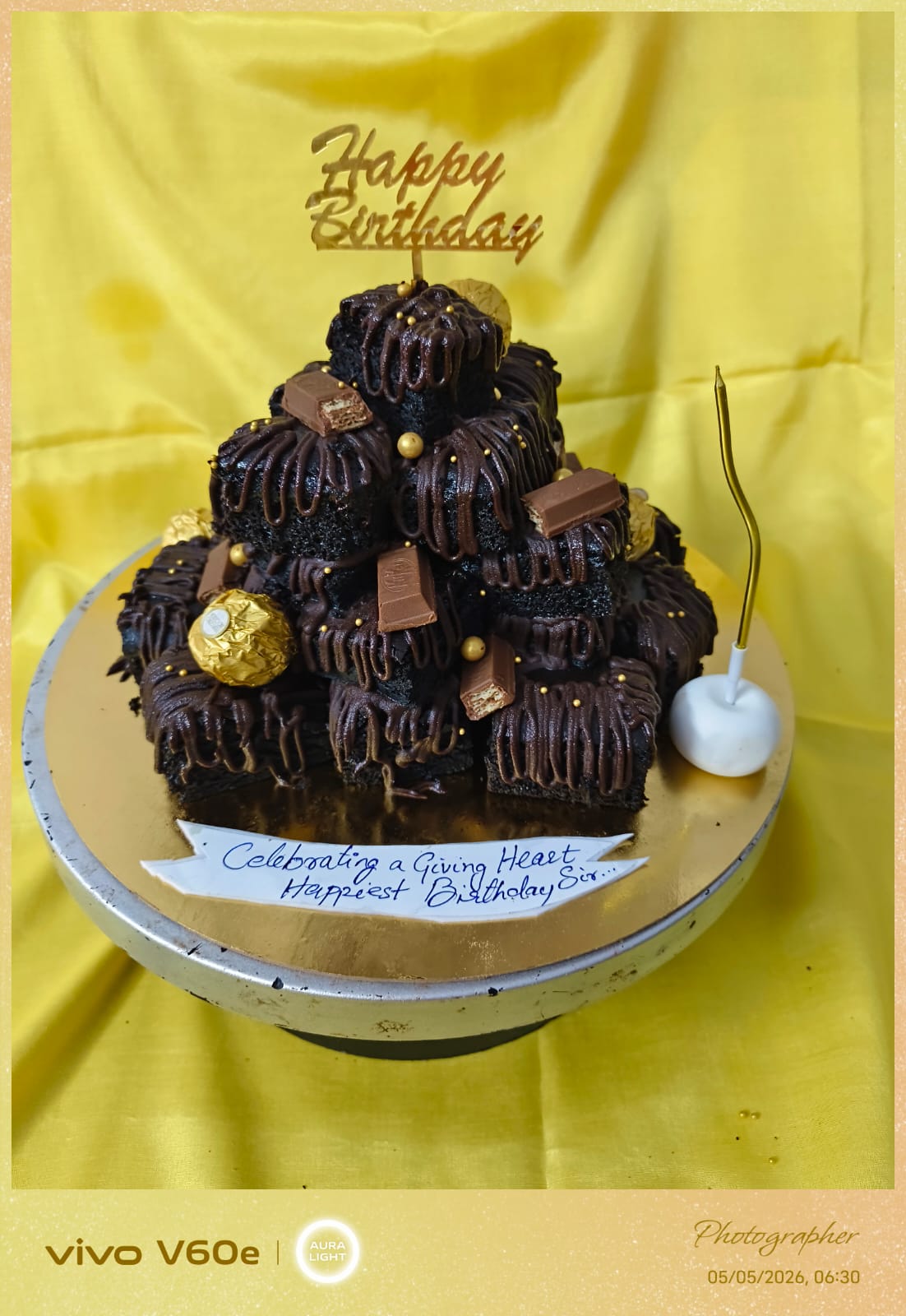 Customized birthday cake with rich chocolate layers — custom cakes in Hyderabad